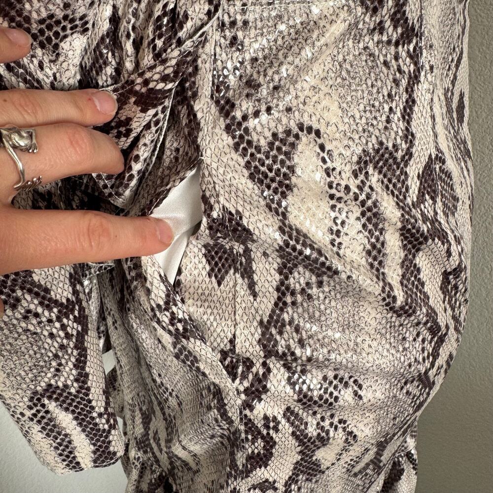 MSGM | NWT Snake Print Long Sleeve Dress w/ Ruffles Size 42 (iItalian)/Medium - Picture 10 of 10
